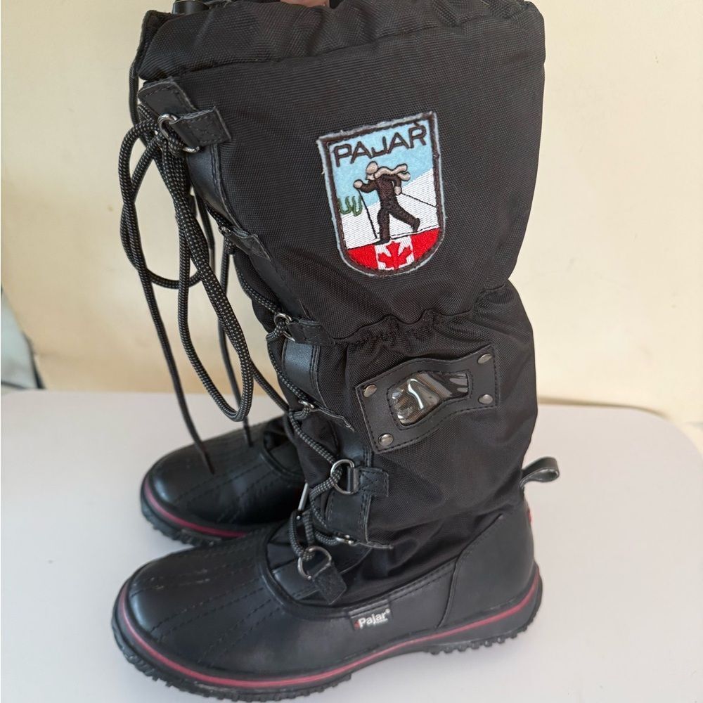 Pajar Women's Black Tall Lace-Up Boots Size 5.5 Used- Like New - Picture 4 of 11